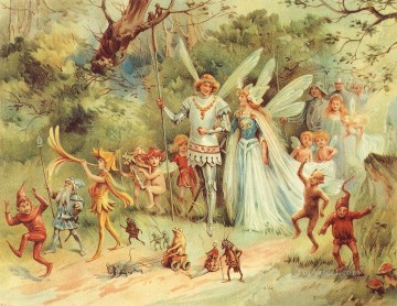 妖精 Painting - 妖精の王子と子供のためのガールフレンド